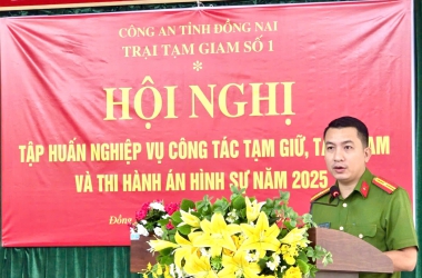 Khoa Cảnh sát thi hành án hình sự và hỗ trợ tư pháp Trường Đại học CSND tập huấn tại Trại tạm giam số 1 - Công an tỉnh Đồng Nai