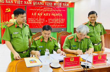 Khoa kỹ thuật hình sự  ký kết giao ước kết nghĩa với phòng Kỹ thuật hình sự Công an tỉnh Bình Phước