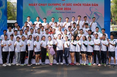 Cán bộ, giảng viên, học viên Nhà trường tham gia Ngày Chạy OLympic vì sức khỏe toàn dân năm 2024