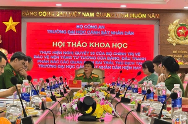 Nâng cao hiệu quả thực hiện Nghị quyết 35 của Bộ Chính trị về bảo vệ  nền tảng của Đảng, đấu tranh phản bác các quan điểm sai trái,  thù địch tại Trường Đại học CSND