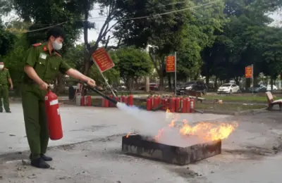Tập huấn Phòng cháy chữa cháy tại Trường Đại học CSND                                    