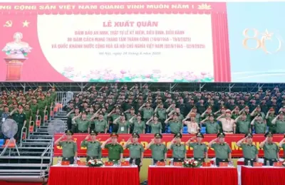 Lễ xuất quân đảm bảo an ninh, trật tự lễ kỷ niệm, diễu binh, diễu hành 80 năm Cách mạng tháng Tám và Quốc khánh